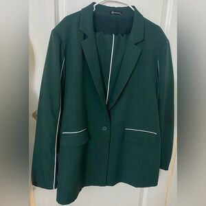 Women's Green suit with White Trim